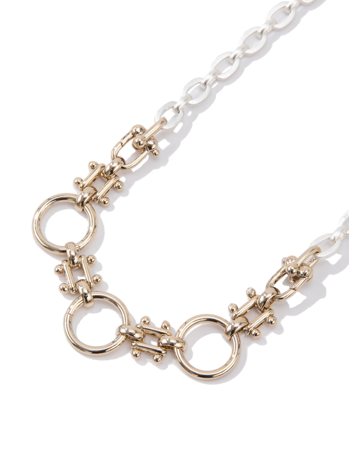 Circle Of Life Necklace - Metallic Pearl White Linen