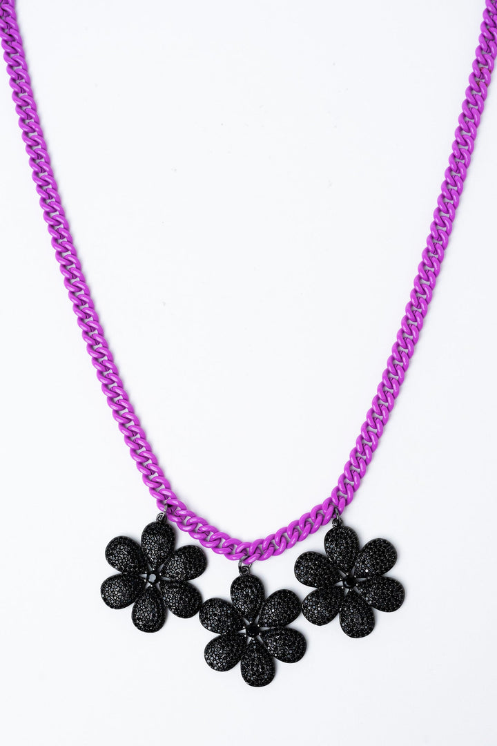 Bloomline Necklace - Orchid Gunmetal