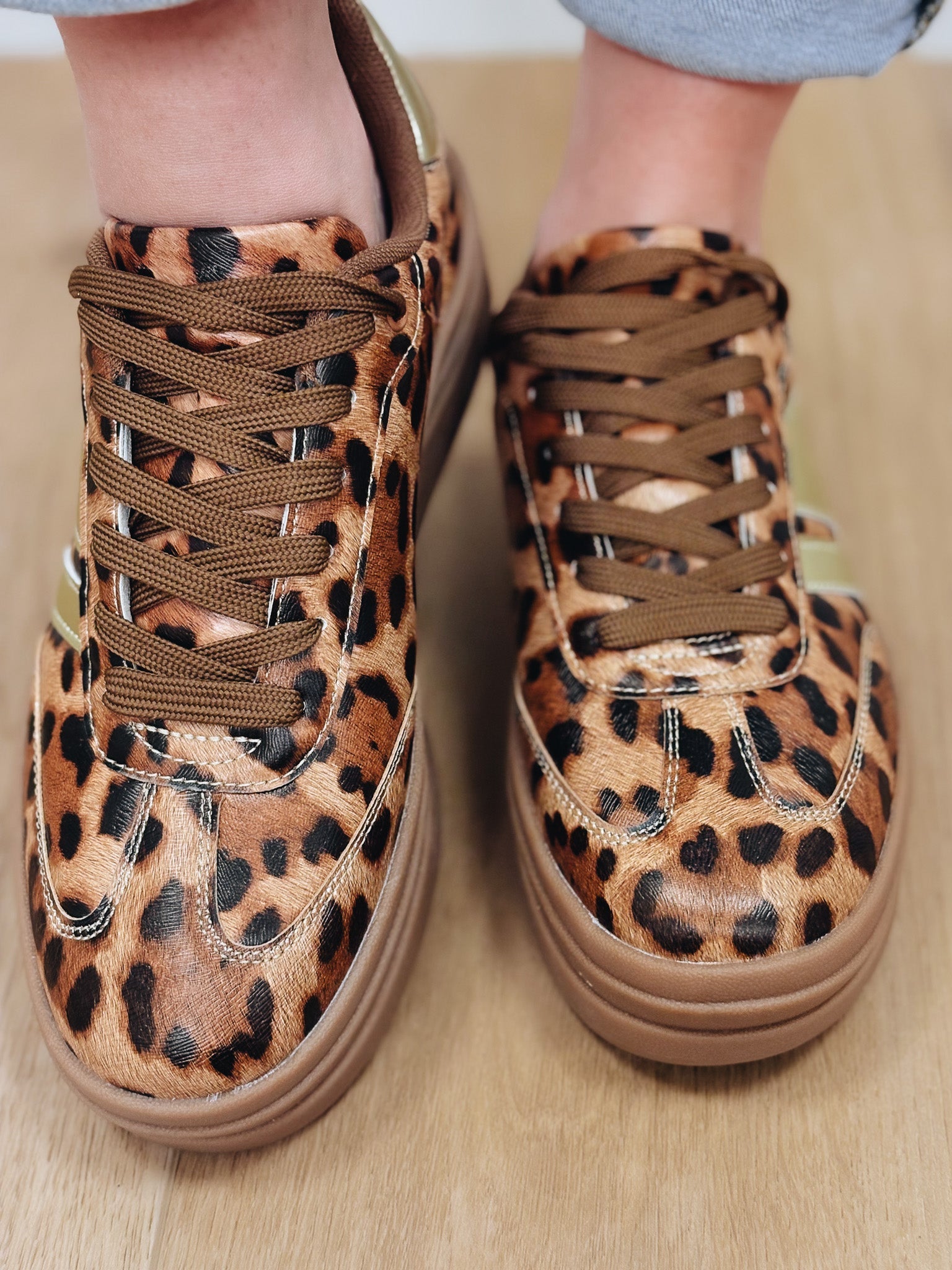 Topping Double Strap Platform Sneakers - Leopard