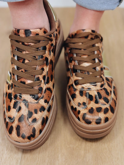 Topping Double Strap Platform Sneakers - Leopard