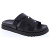 Lyon Platform Slide Velcro Sandals - Black
