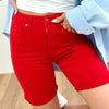 Babe Watch By Judy Blue - Tummy Control Bermuda Shorts - Red *JB