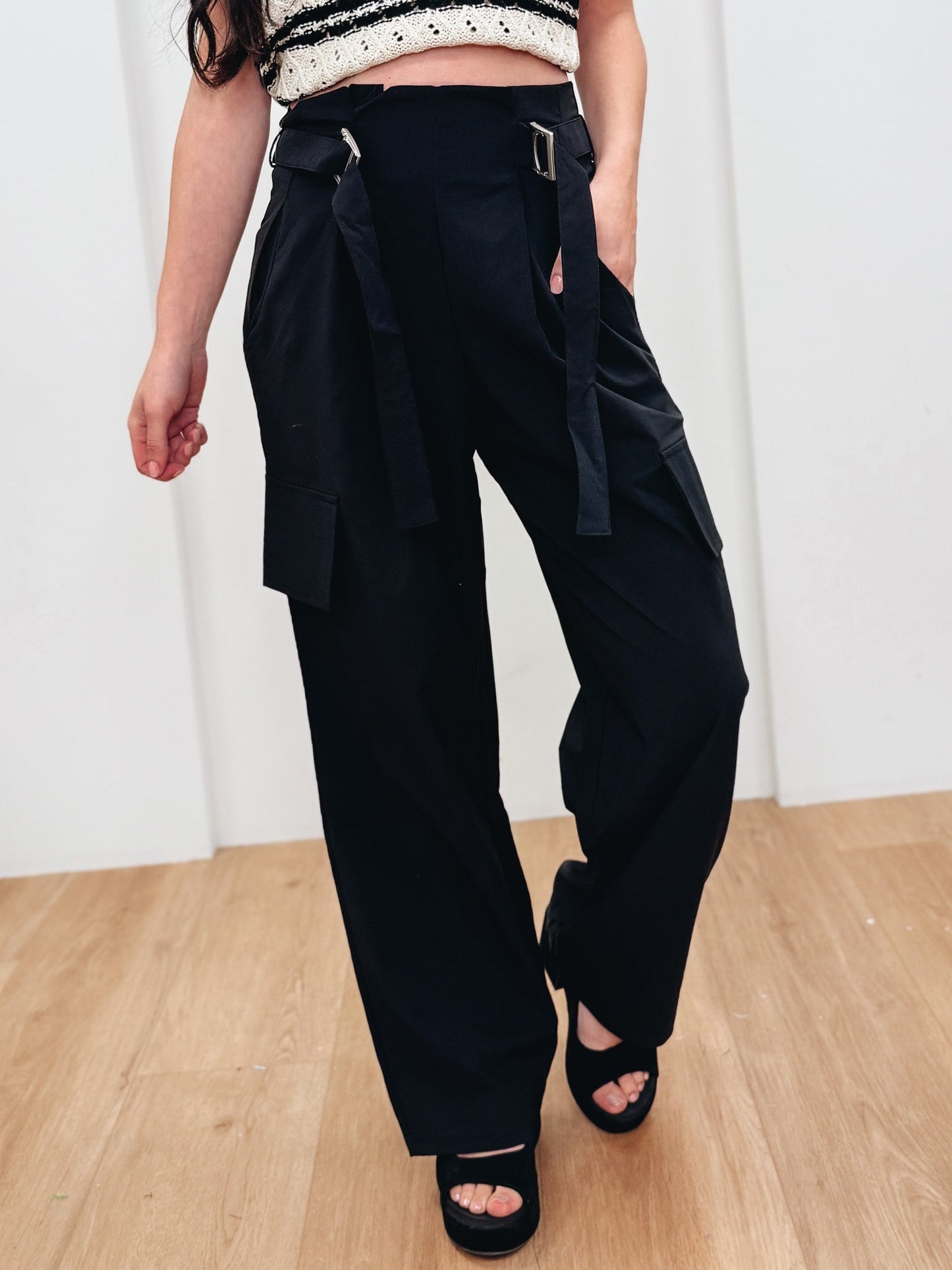 Little Iconic Buckle Belt Cargo Pants