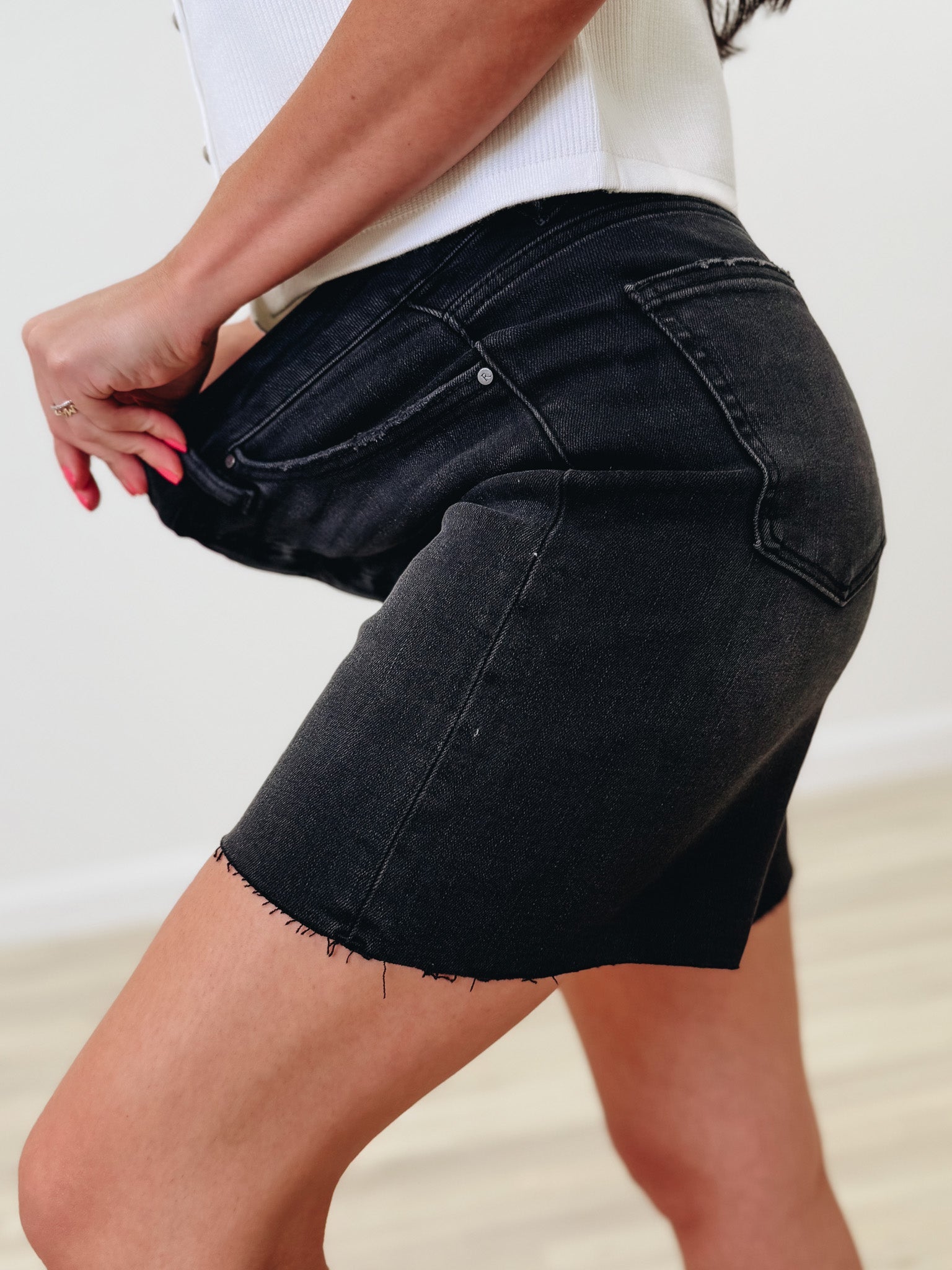 Dreamin Of Summer By Risen - High Rise Tummy Control Shorts - Black