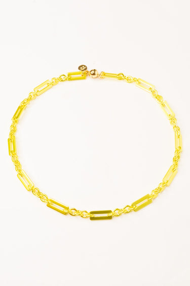 Josie Necklace - Metallic Lime Punch