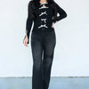 Rebel Girl By Risen - Black Distressed Wide Leg Jeans