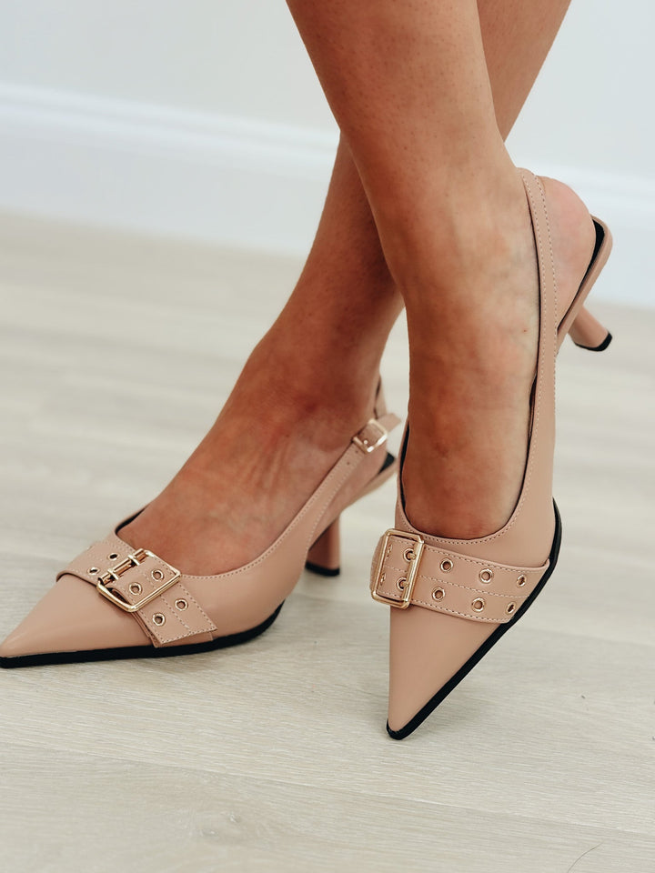 Verity Slingback High Heel - Beige