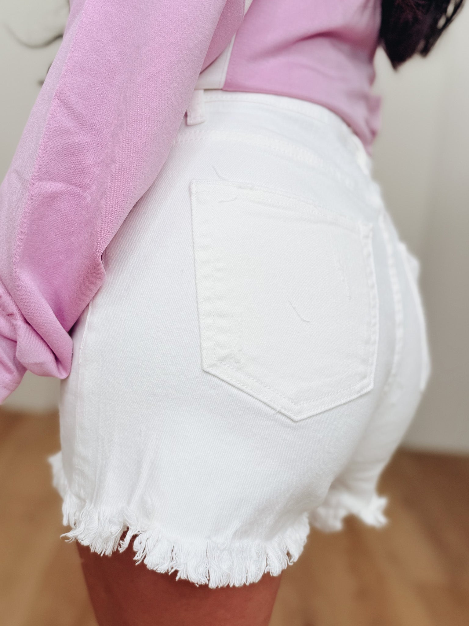 Saving Grace By Risen - High Rise Tummy Control Shorts - White
