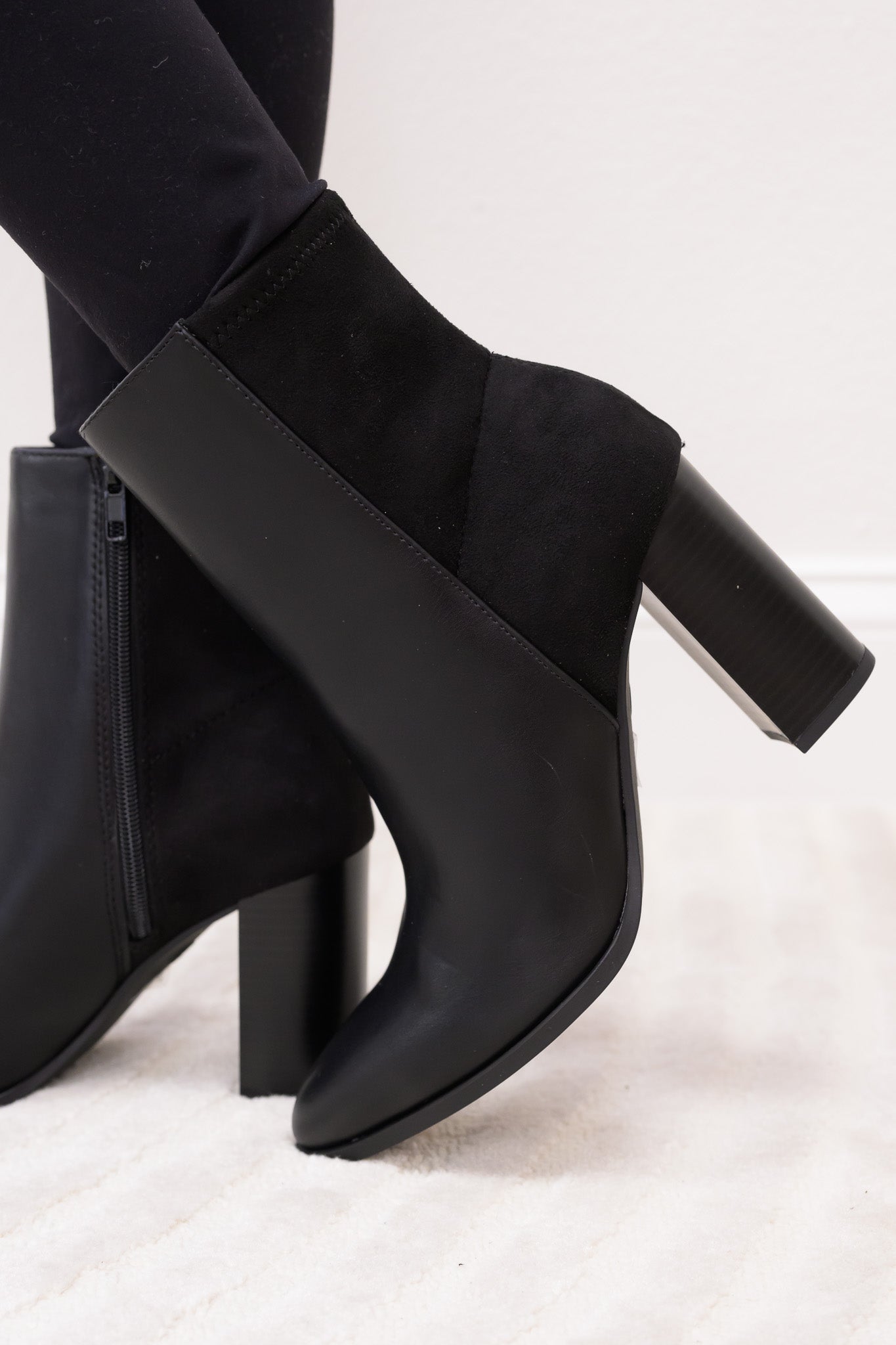 Mover Pointed Toe Ankle Booties - Black