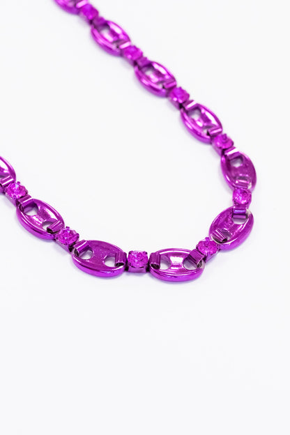 In The Club Necklace - Liquid Metallic Magenta Muse
