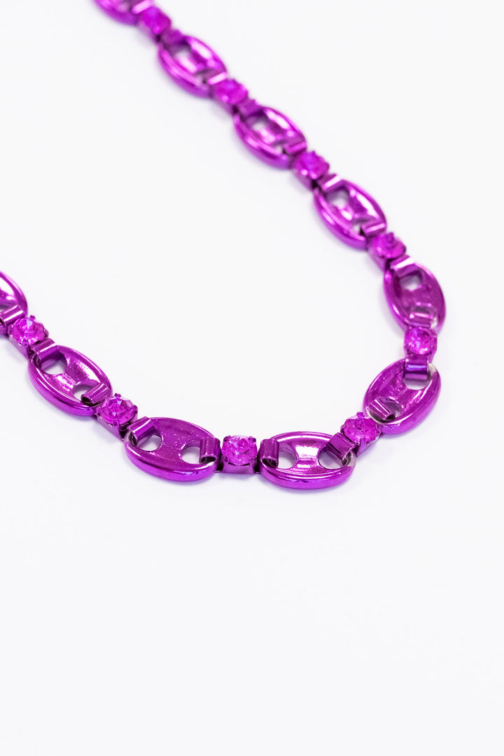 In The Club Necklace - Liquid Metallic Magenta Muse