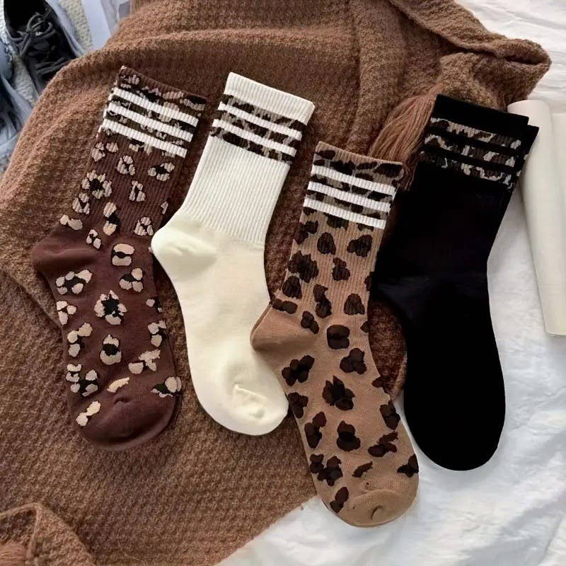 Chic In Leopard Striped Socks - Multiple Colors!