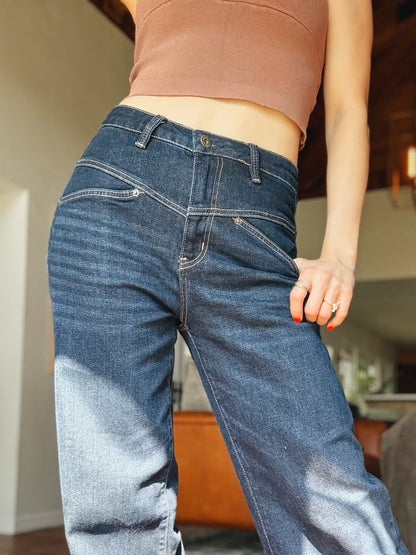 The Real Deal By Mica - High Rise Wide Leg Yoke Jeans