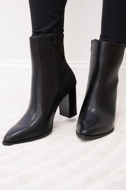 Mover Pointed Toe Ankle Booties - Black