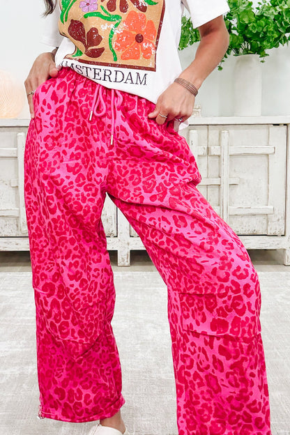 Take It In Stride Leopard Pants - Pink Leopard