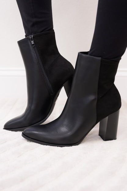 Mover Pointed Toe Ankle Booties - Black