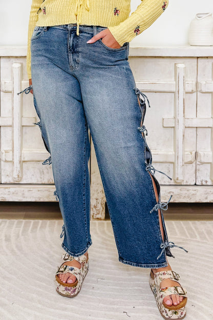 Bows Before Bros By Cello - Mid Rise Baggy Dad Jeans - Medium