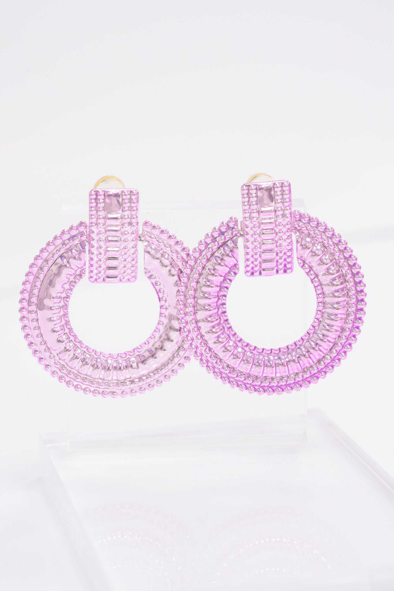 Disco Babe Earrings - Metallic Lilac