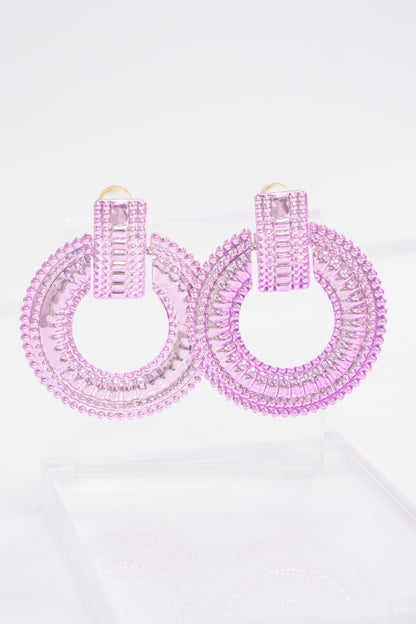 Disco Babe Earrings - Metallic Lilac