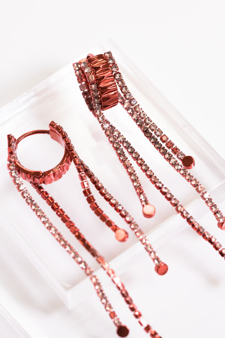 Abby Earrings - Metallic Merlot