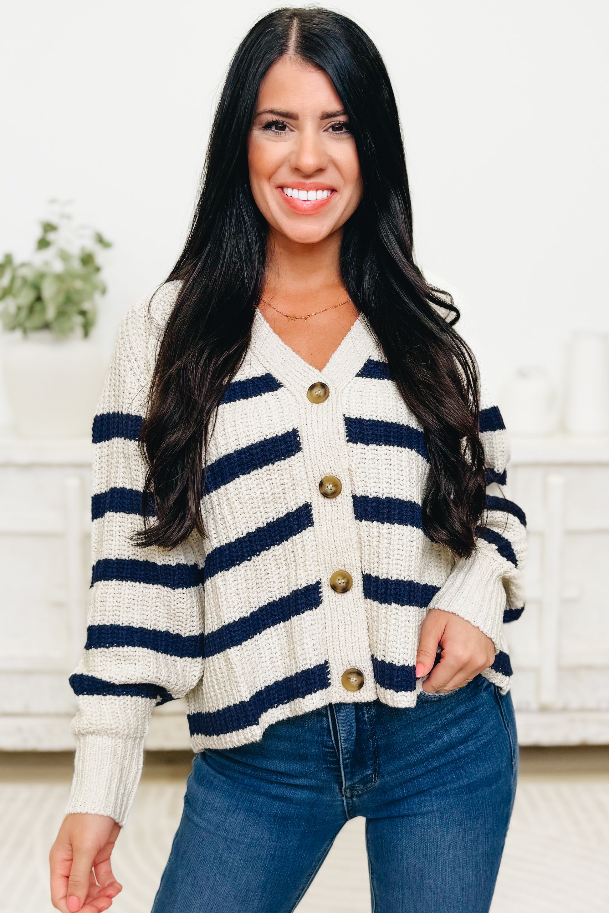 Yearning Your Stripes Cardigan