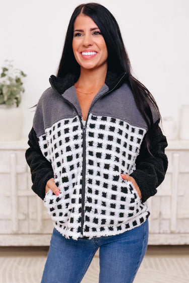 Without Further Ado Checkered Jacket