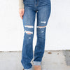 Crushing It By Lovervet - Raw Hem Bootcut Jeans