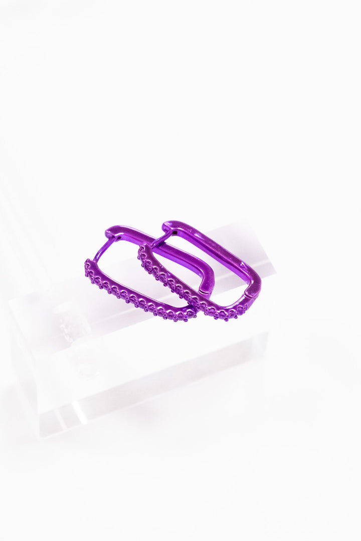 Dancing On The Street Earrings - Liquid Metallic Bright Purple