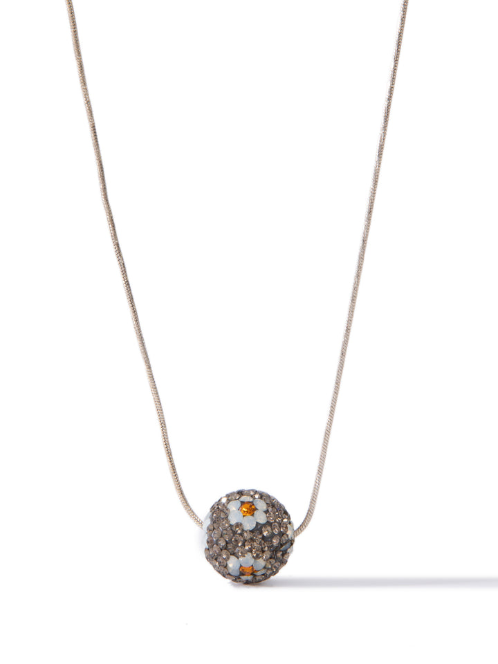 Dreaming Flower Necklace - Metallic Linen Smokey