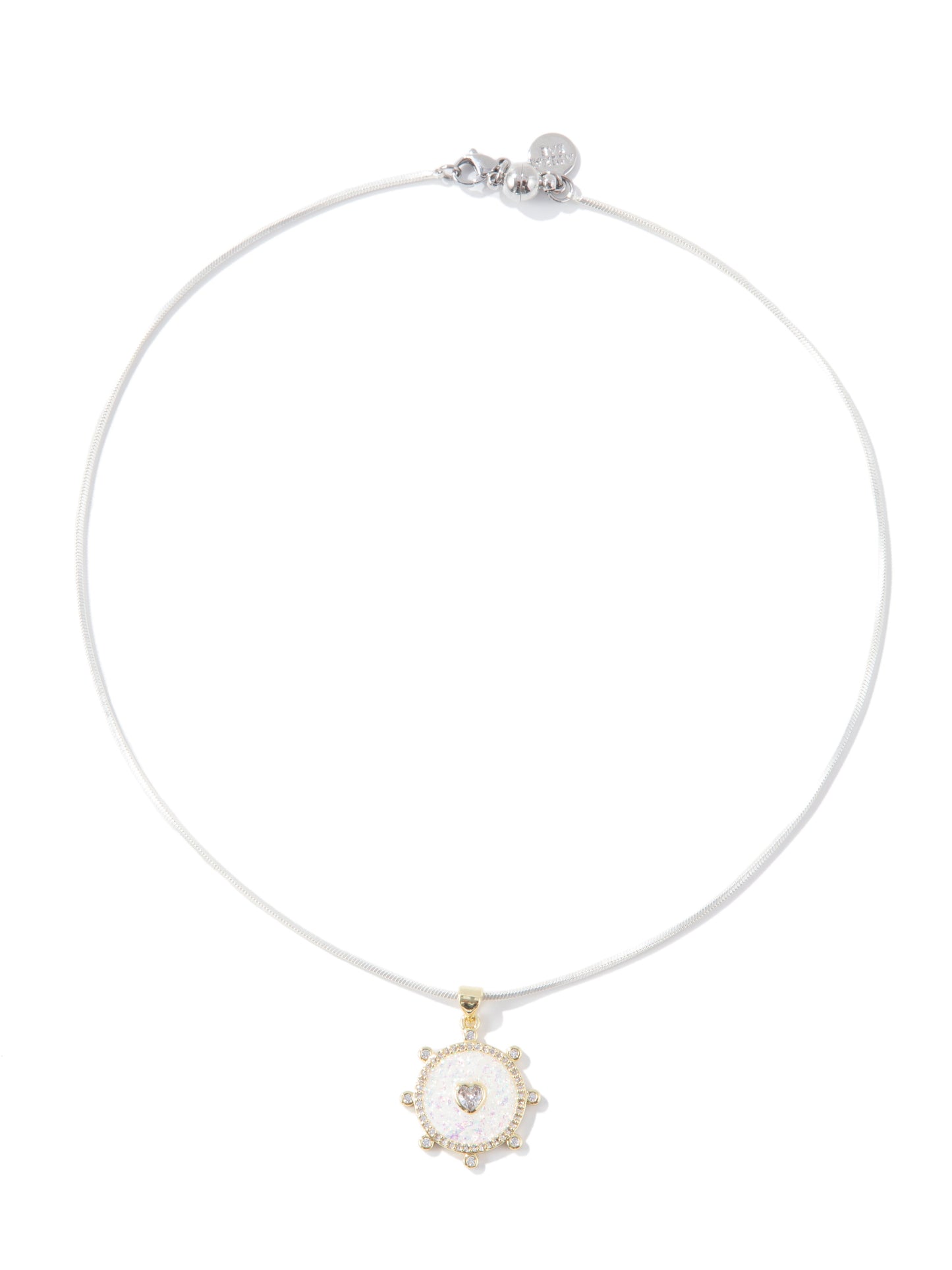 Mystic Love Necklace - Metallic Pearl White