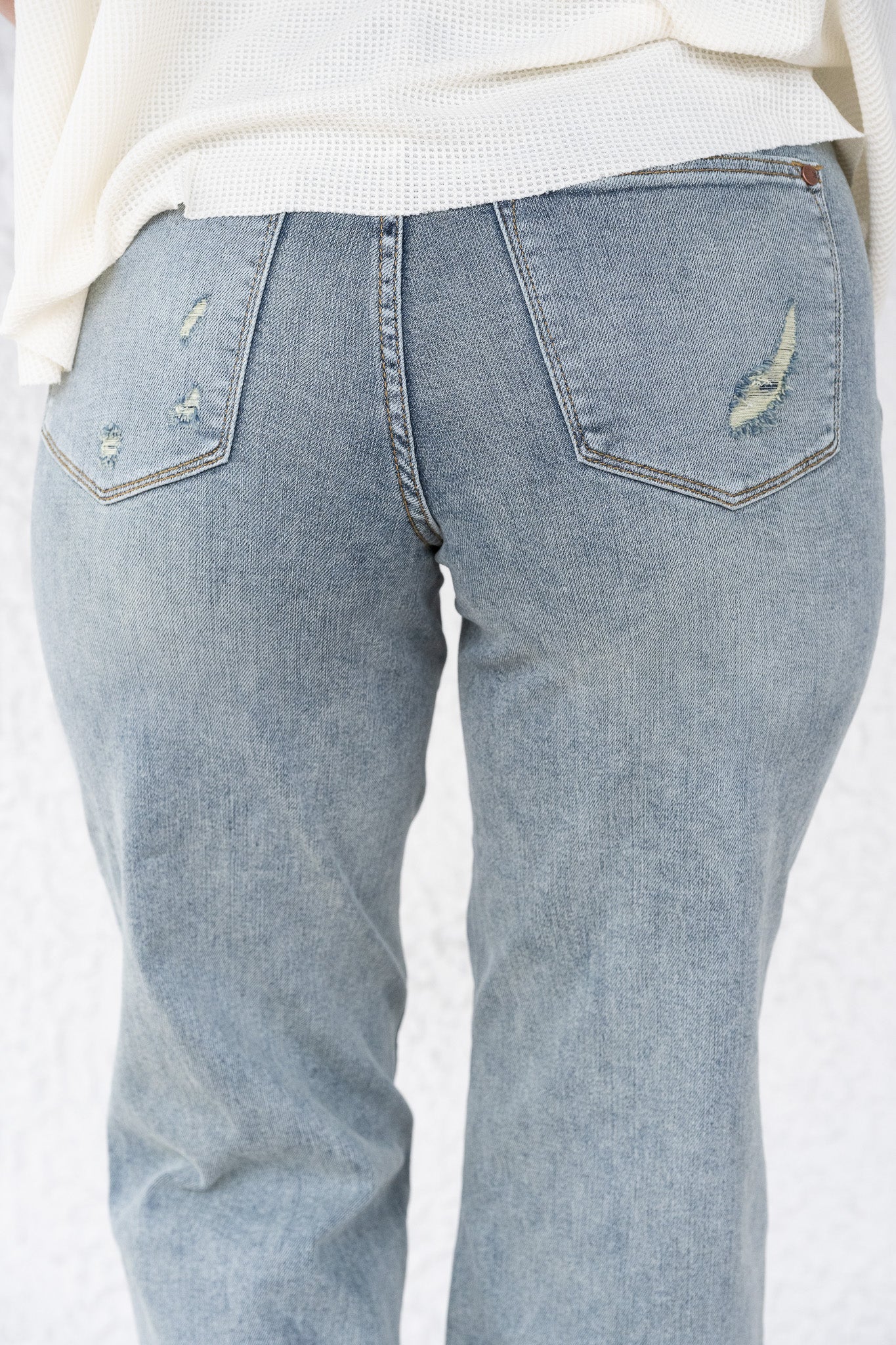 Hold On To This By Judy Blue - Mid Rise Tummy Control Crop Wide Leg Jeans