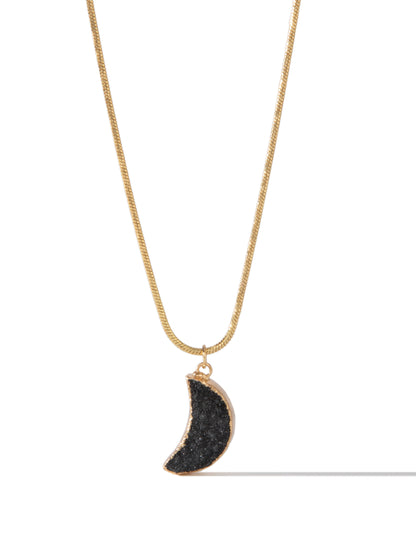 Anabella Necklace - Gold Black Moon
