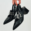 Abigail Slingback Heel Loafers - Black