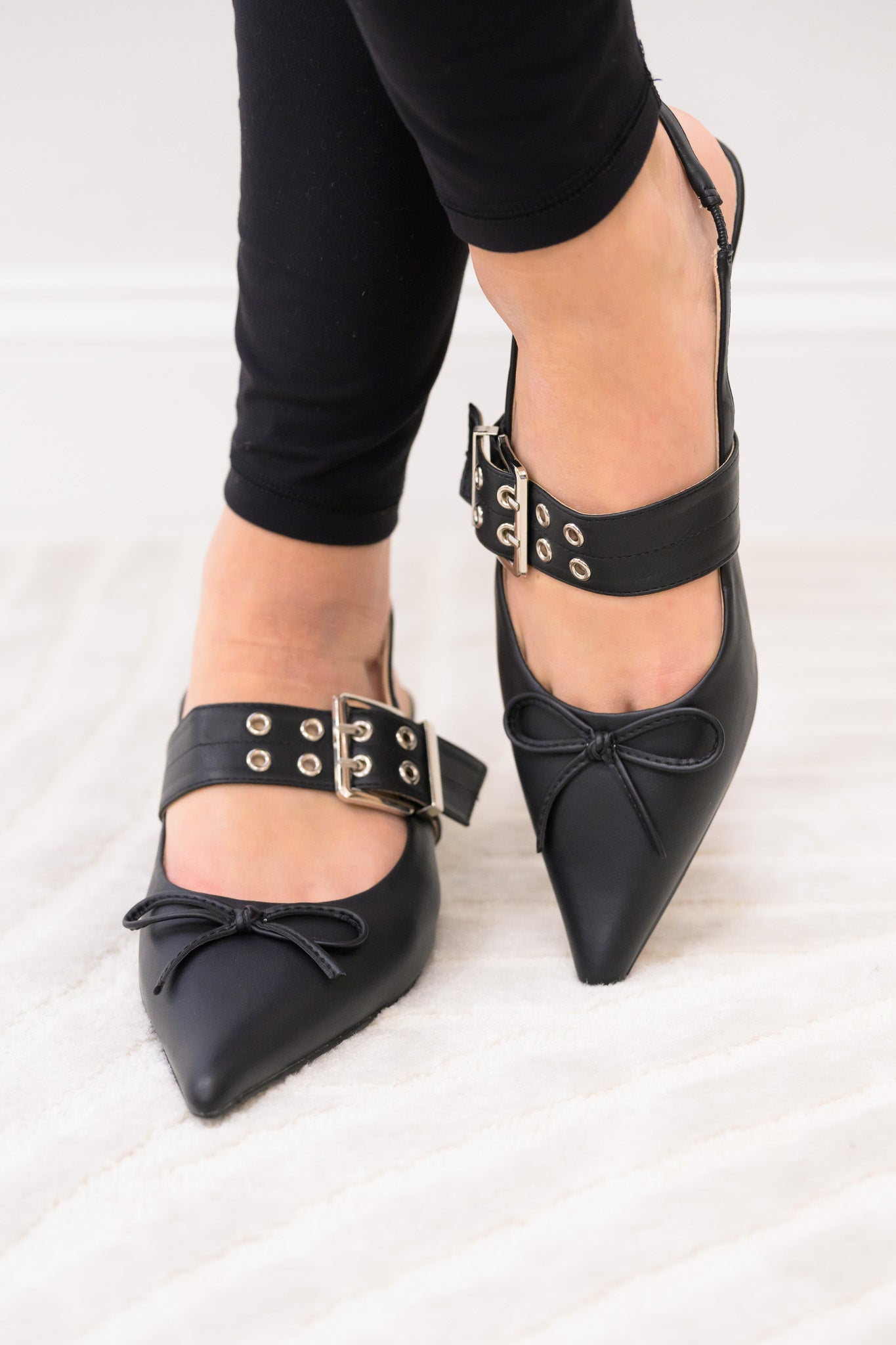 Sleek Grommet Slingback Kitten Heels - 3 Colors!
