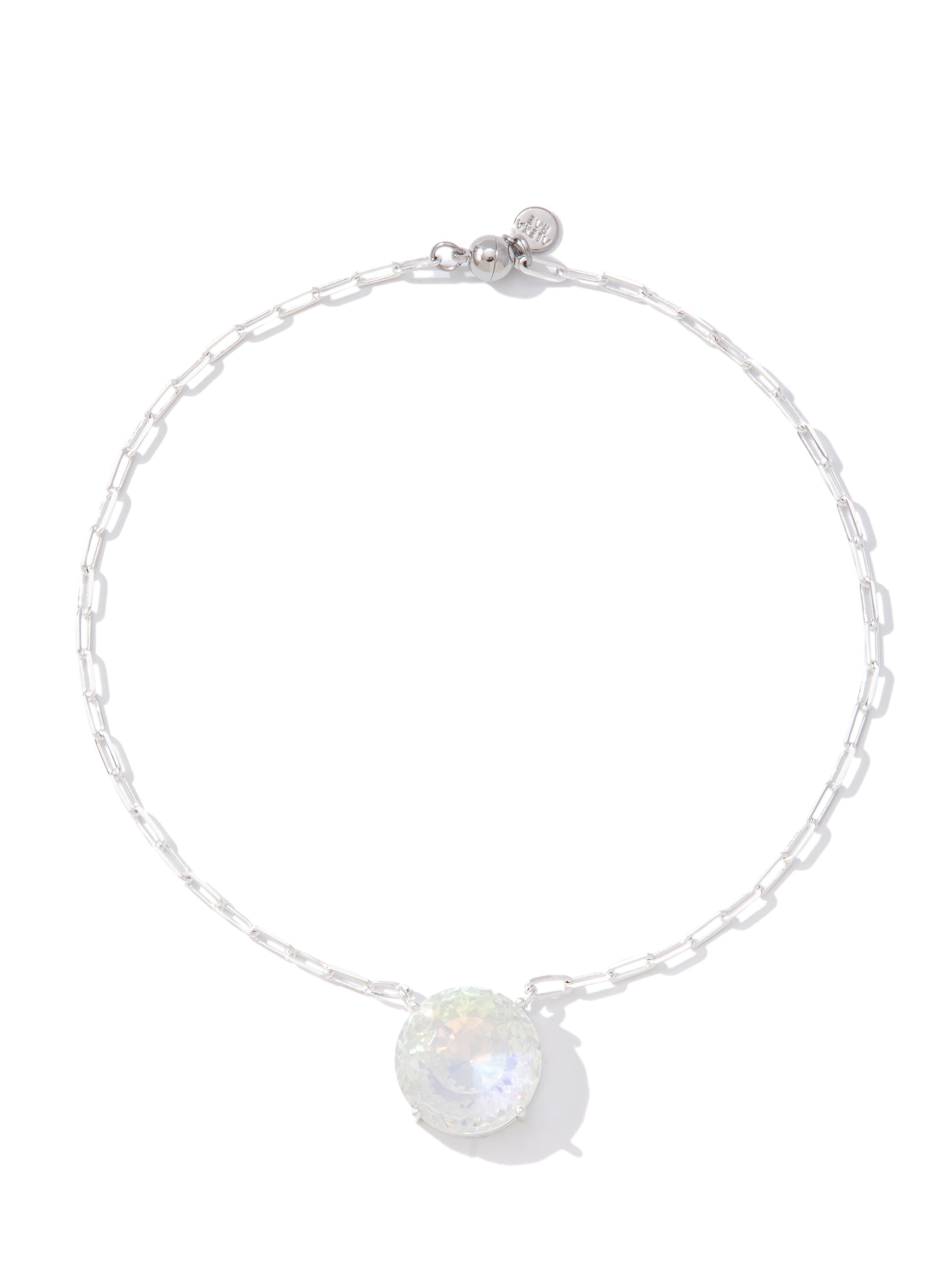 Madrid Necklace - Liquid Metallic Pearl White Snow Glow