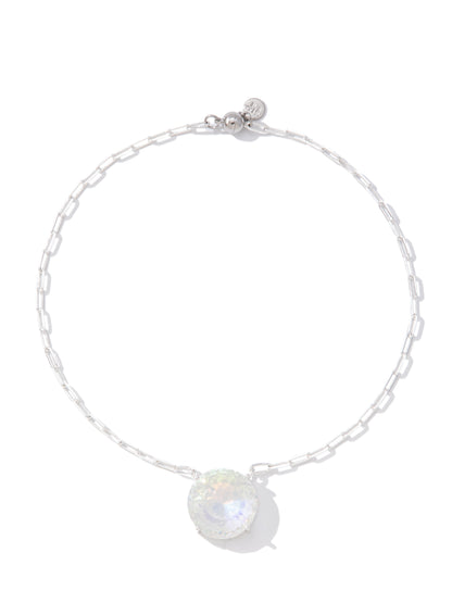 Madrid Necklace - Liquid Metallic Pearl White Snow Glow