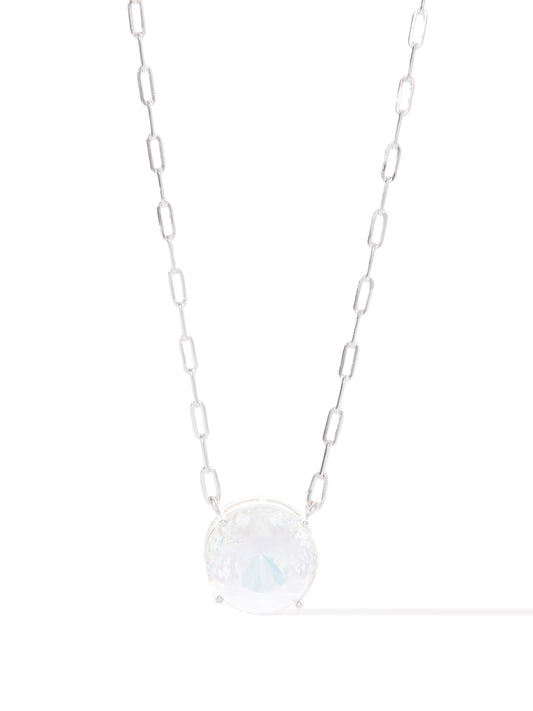 Madrid Necklace - Liquid Metallic Pearl White Snow Glow