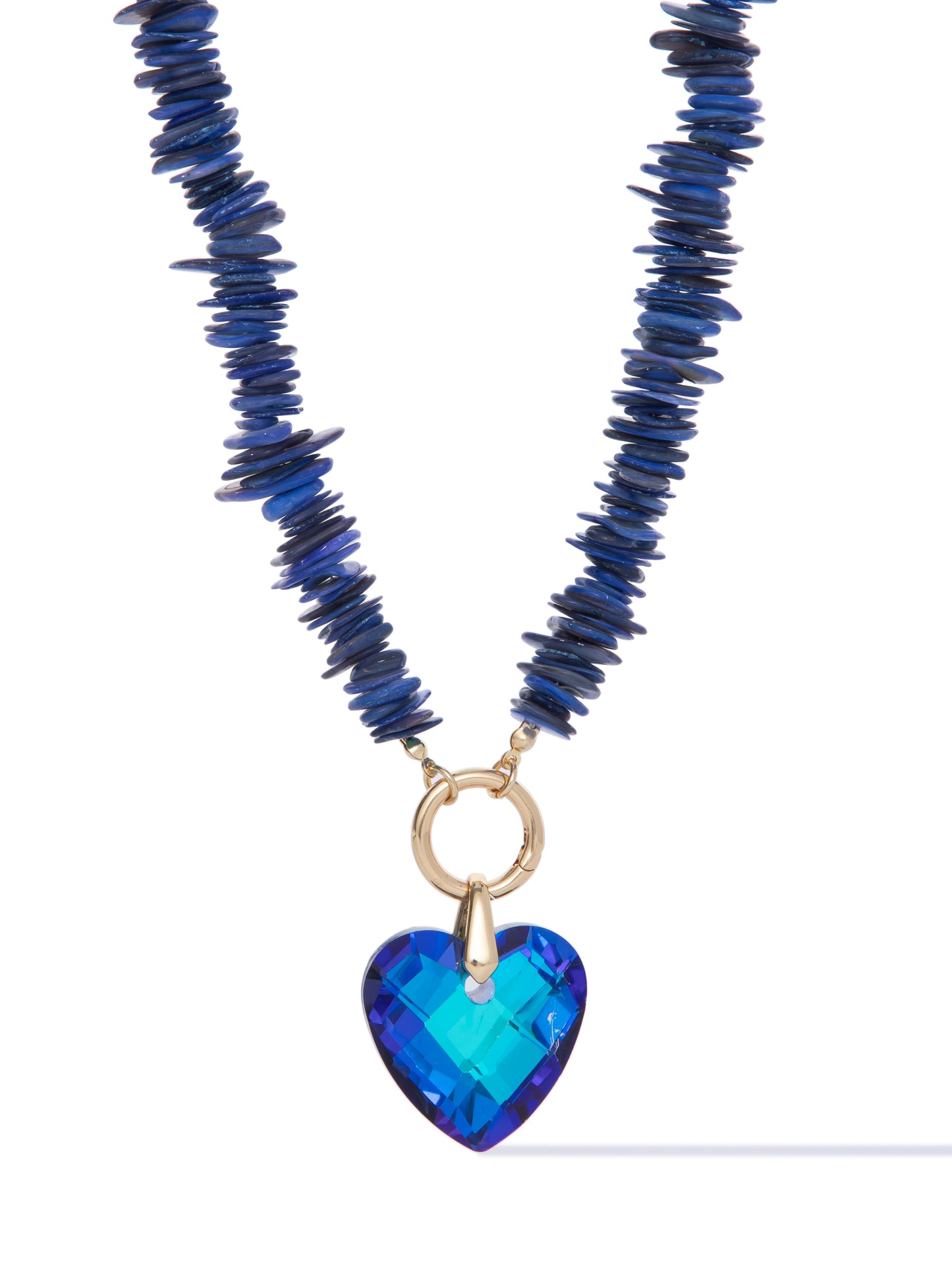 Crystal Heart Necklace - Deep Sea