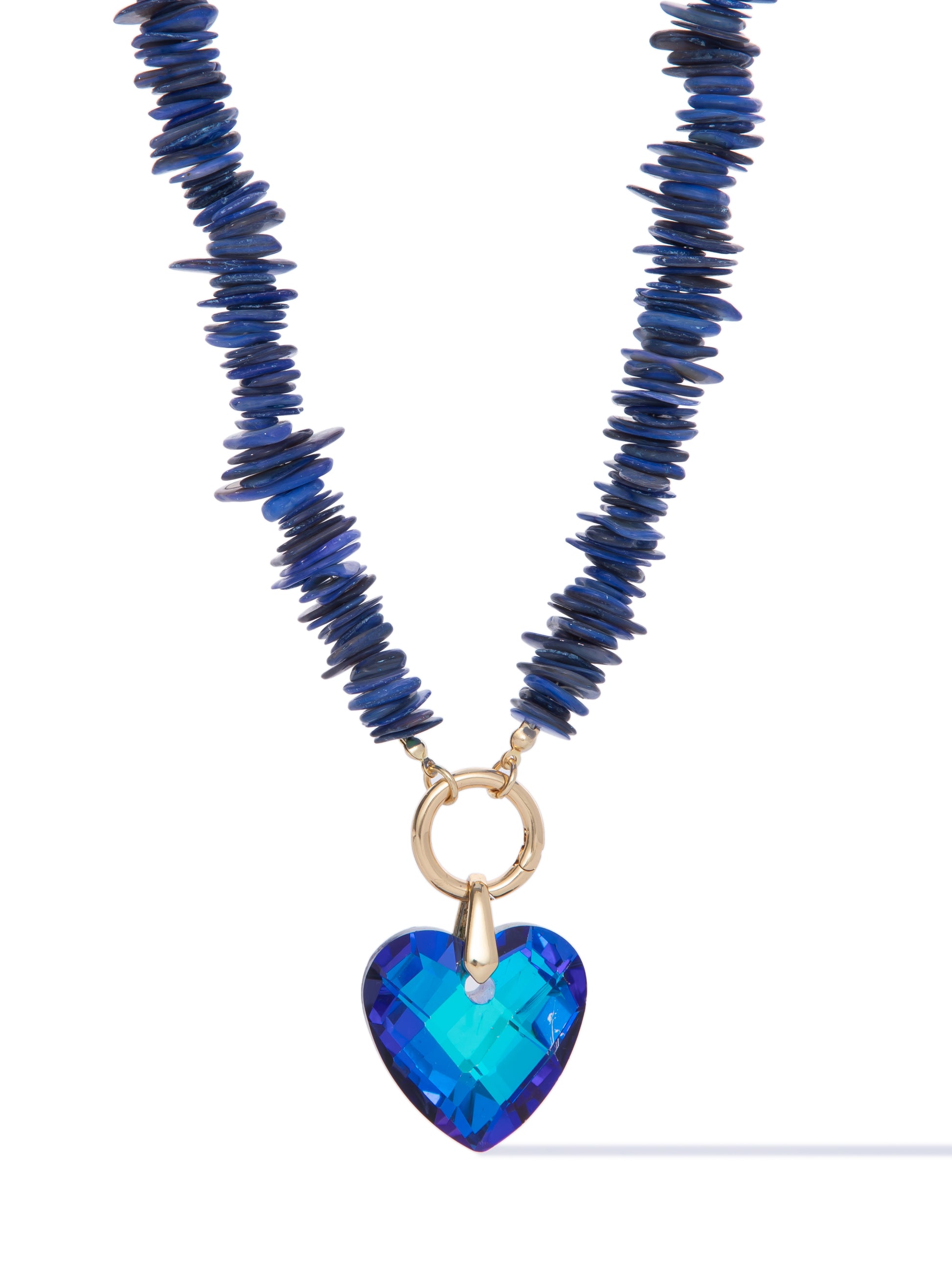 Crystal Heart Necklace - Deep Sea