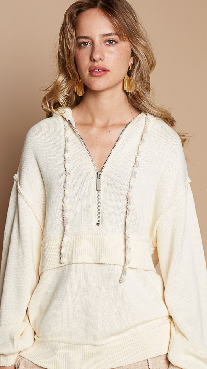 The Final Touch Sweater Top - Provence Cream