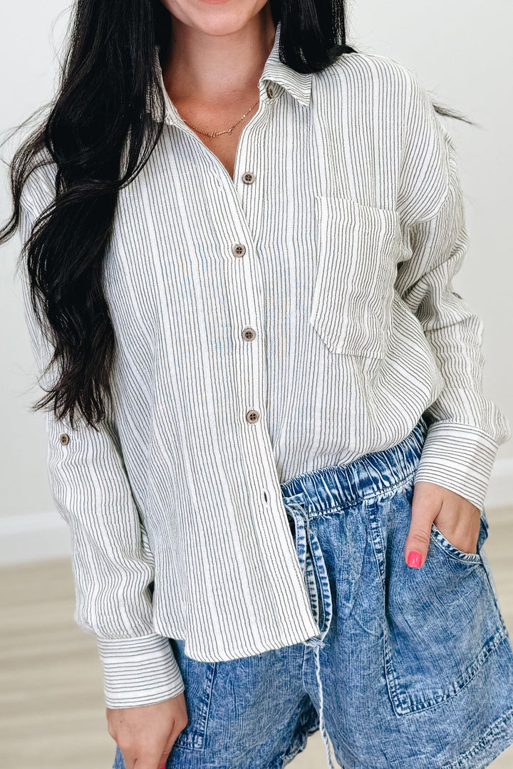 The Fresh Start Button Down Top - 2 Colors!