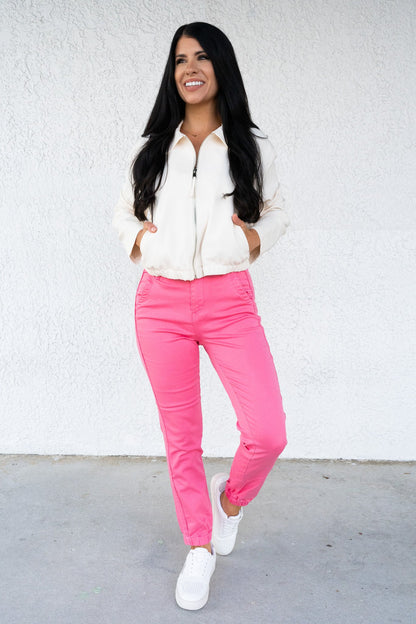 Risen Top Gun Jogger Jeans - Hot Pink