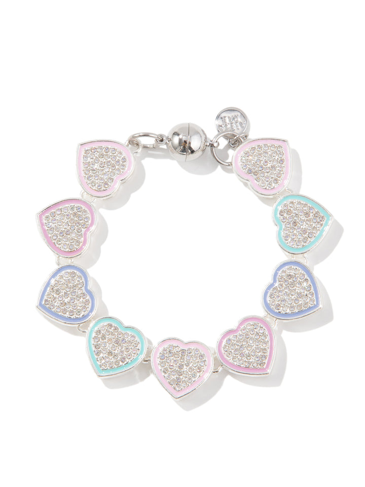 Sweetheart Bracelet - Metallic Pearl White Pastel Multi