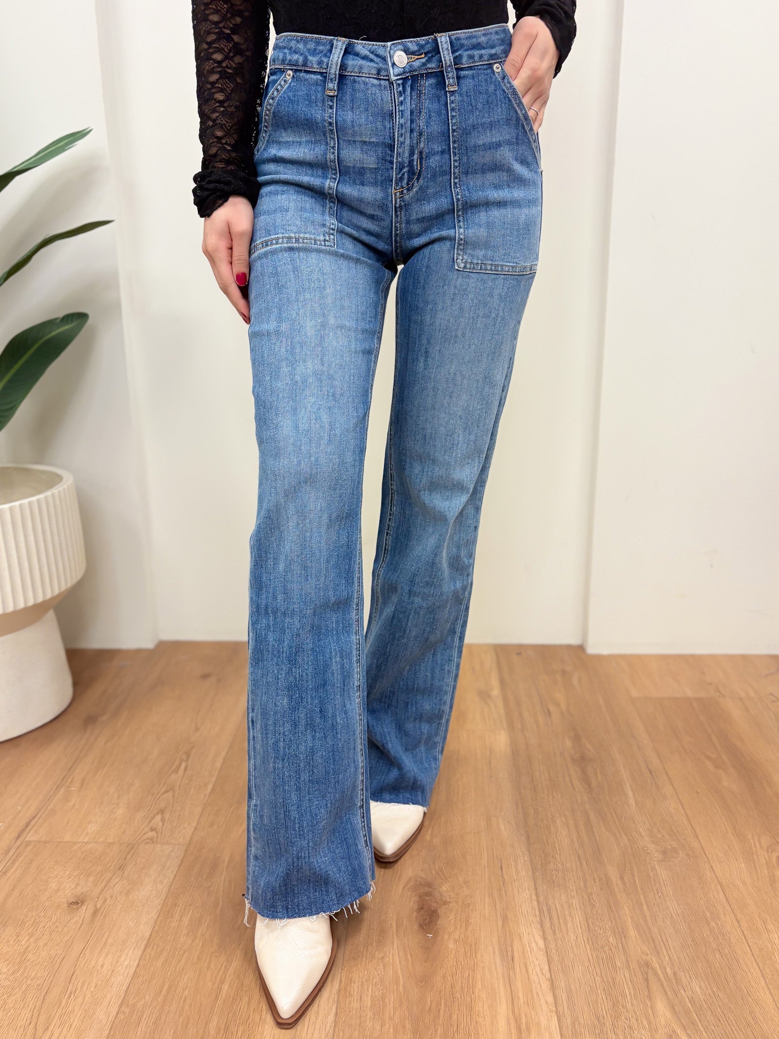 On The Rise By Mica - High Rise Wide Leg Jeans