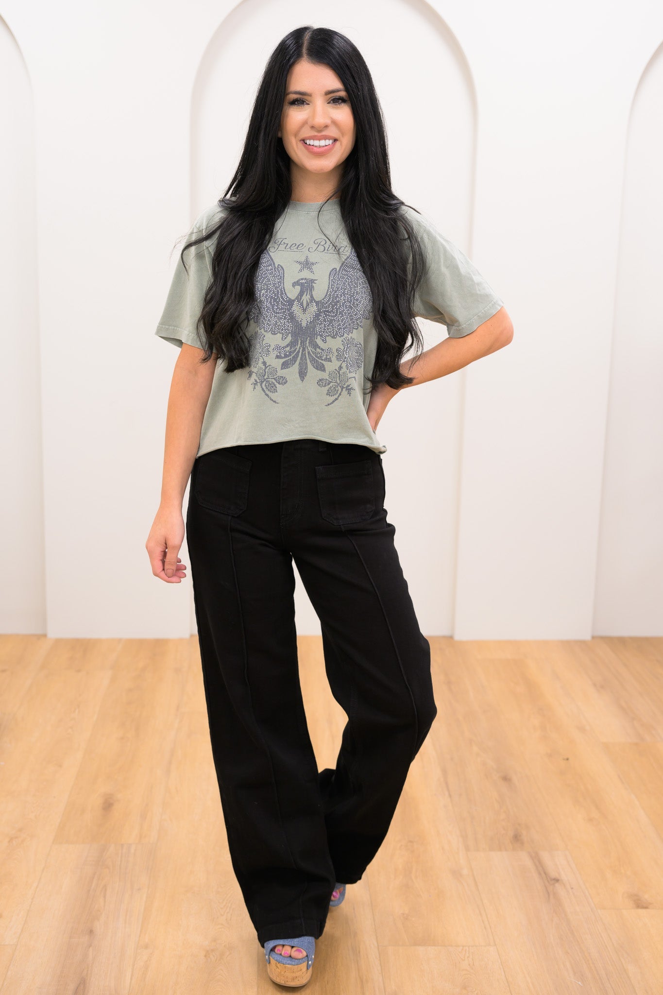 Vibrant M.i.U Big Crush Wide Leg Jeans