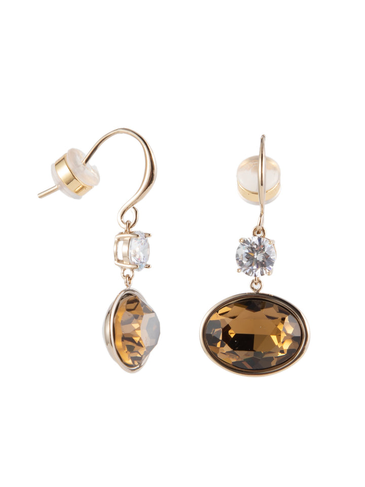 Coffee Time Earrings Oval - Linen Amber