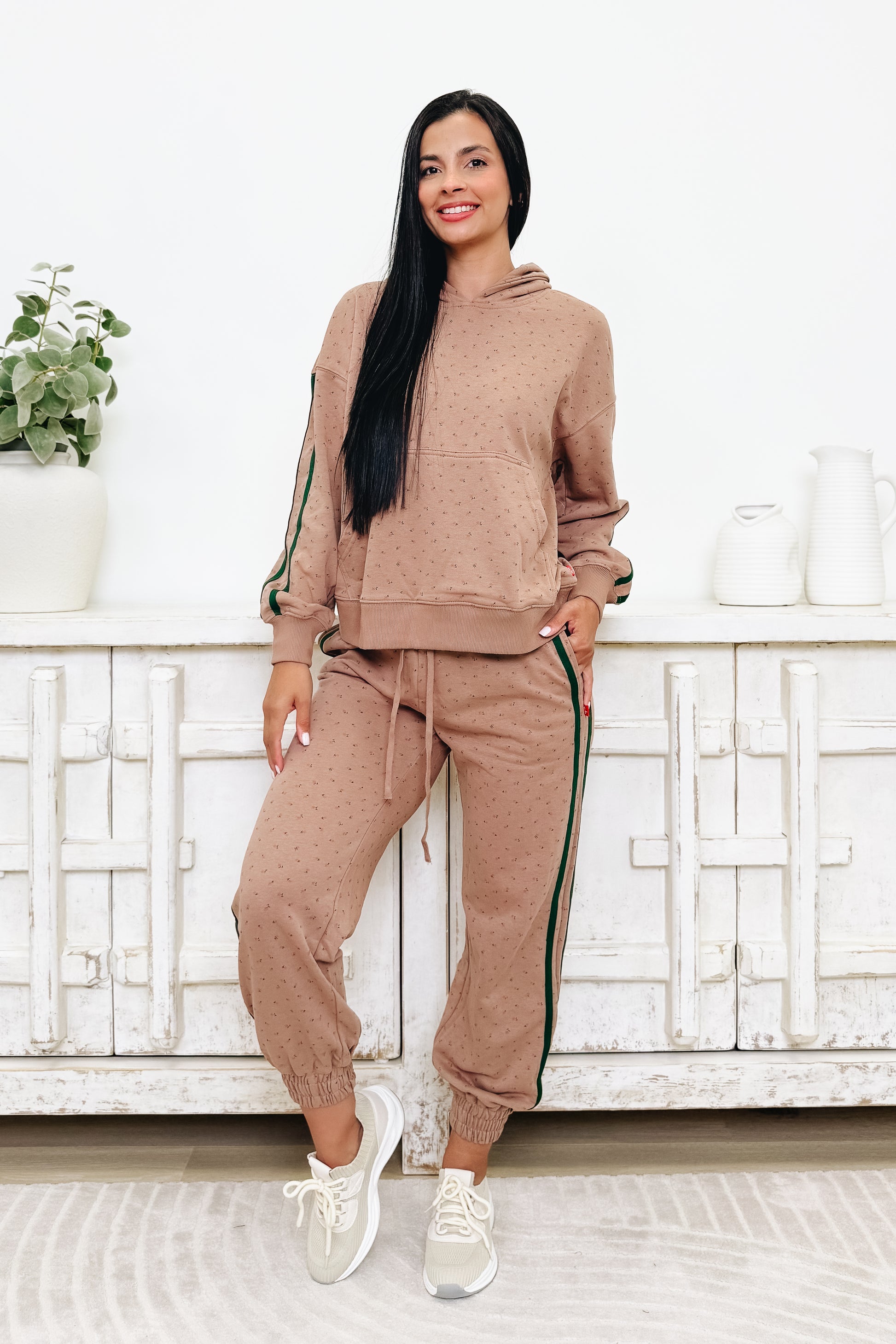 Sunset Boulevard Floral Joggers - Toffee