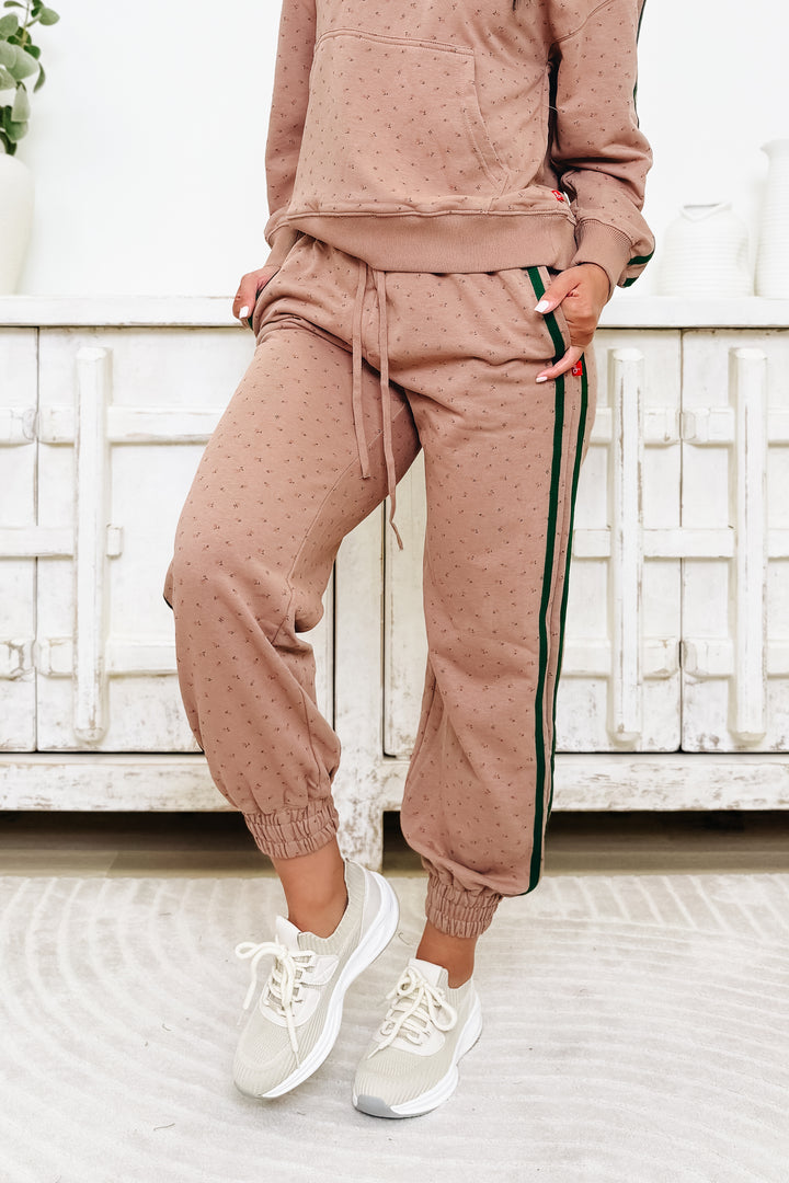 Sunset Boulevard Floral Joggers - Toffee