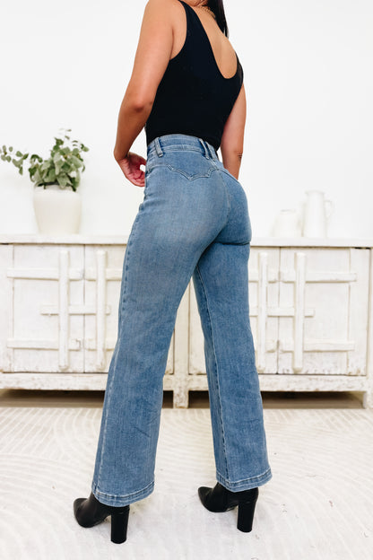 The Southern Girl By Saige Denim - High Rise Wide Leg Jeans - Medium