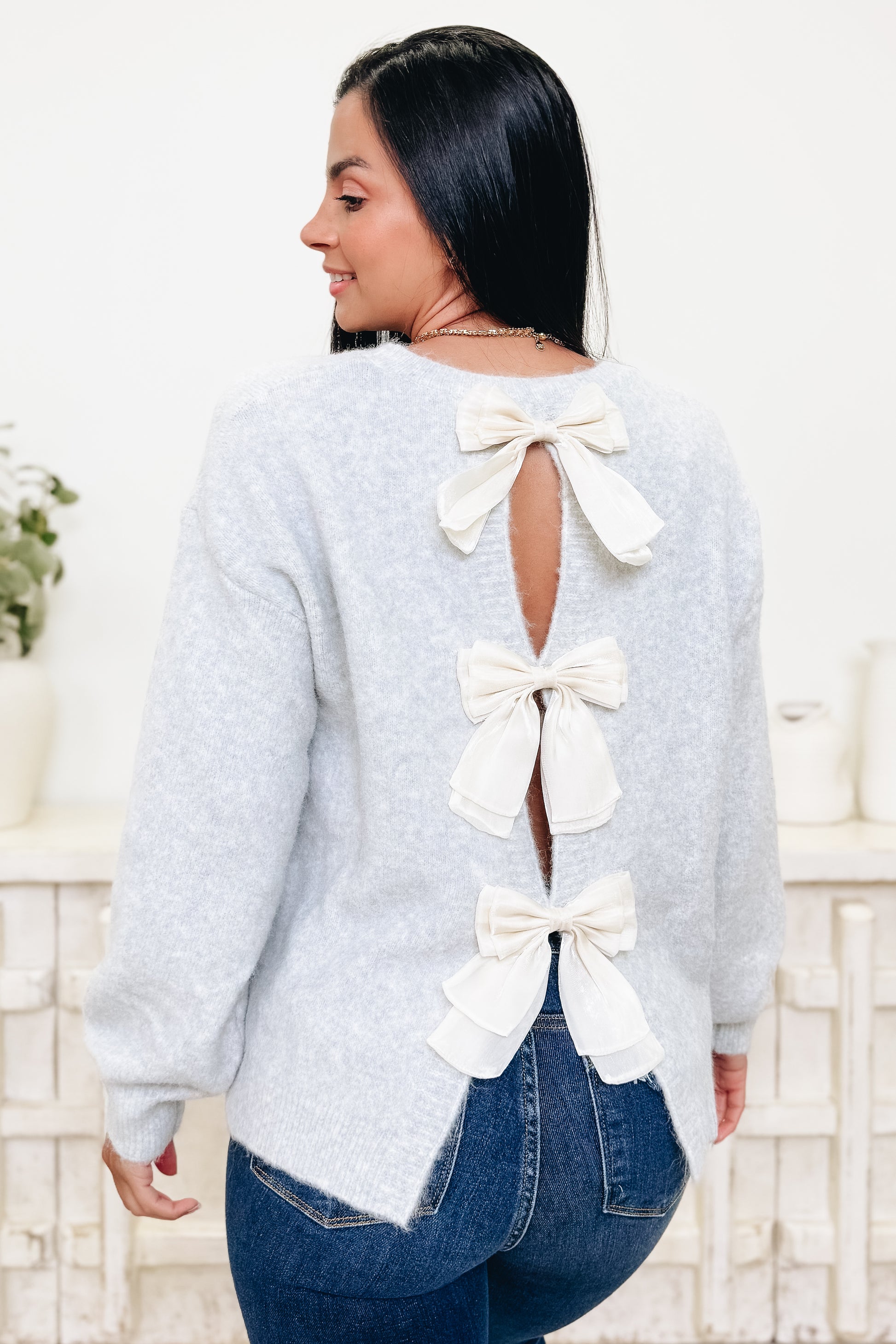 The Big Three Bows Sweater - 2 Colors!